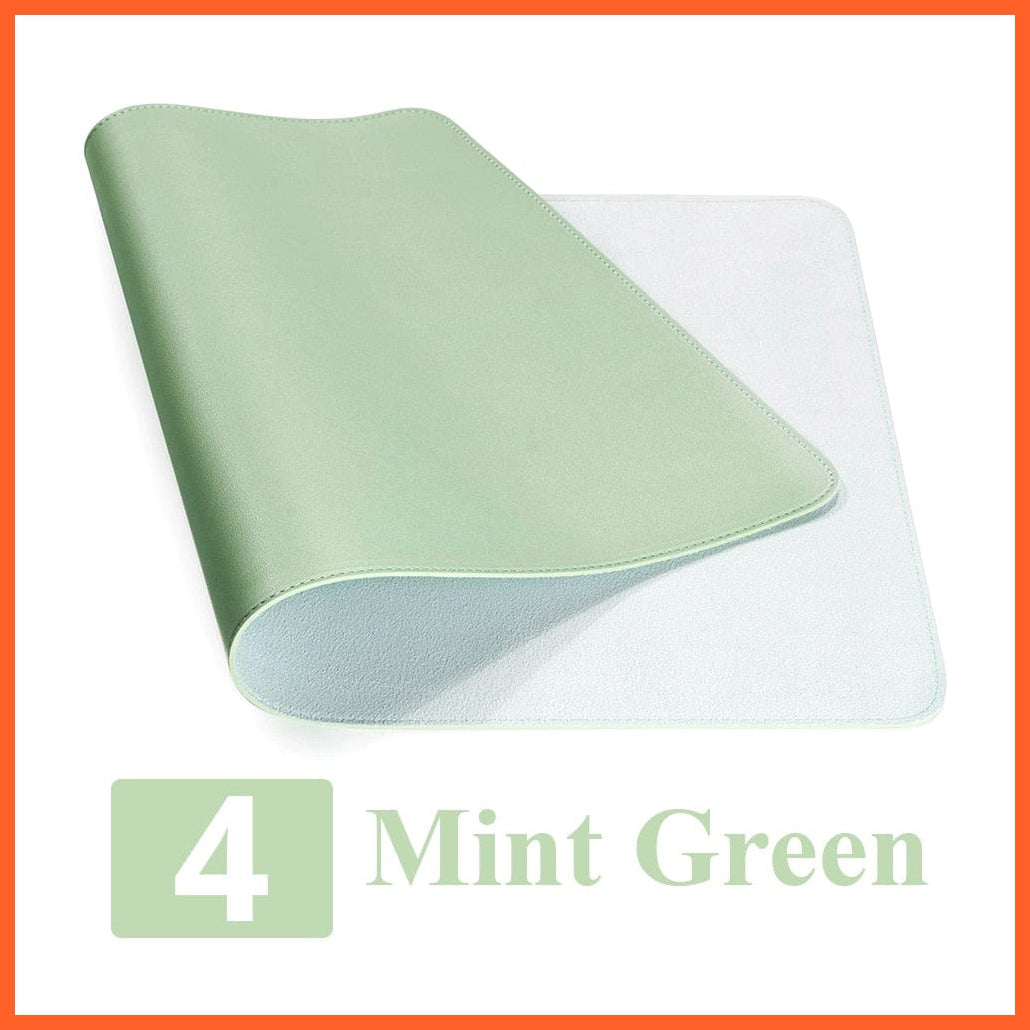 whatagift.com.au office accessories Mint Green / 26 X 21 CM Double-side Large Desk Mat Gamer Waterproof PU Leather Computer Mousepad