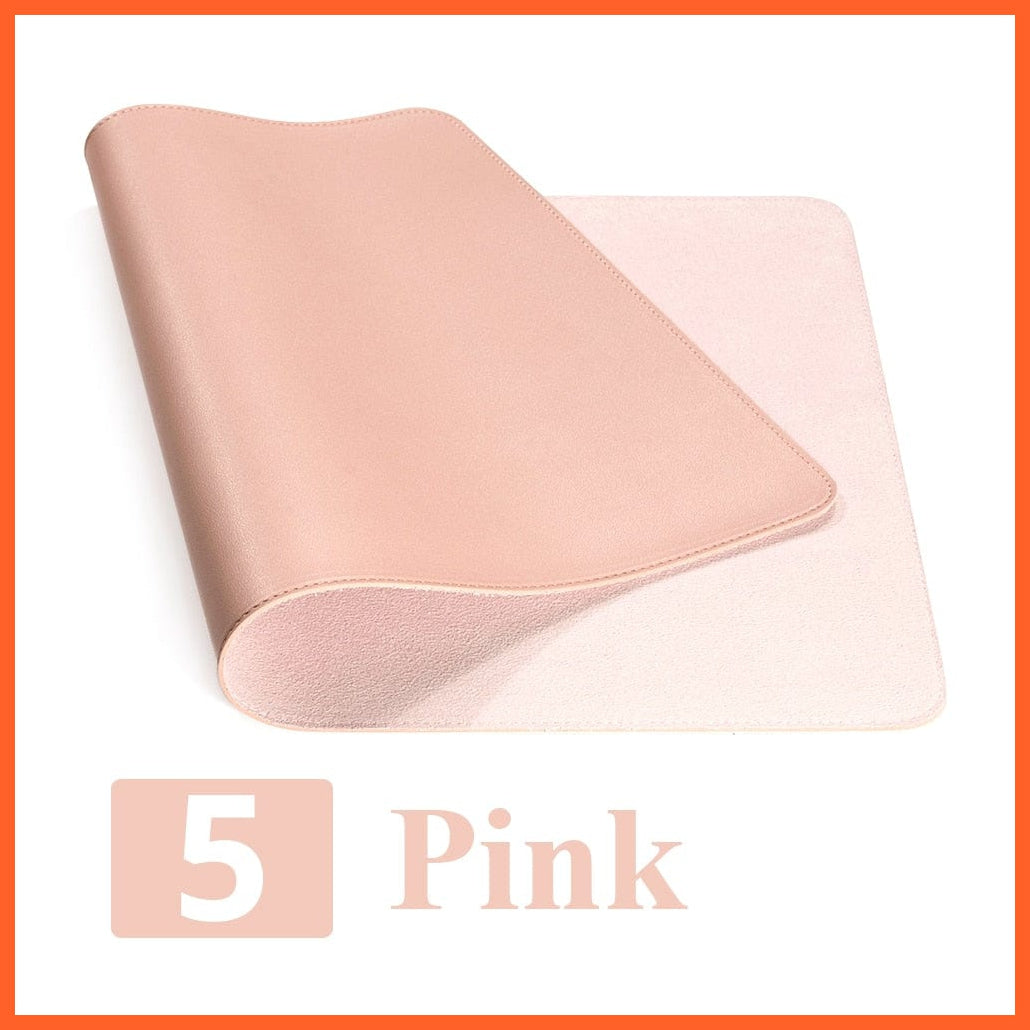 whatagift.com.au office accessories Pink / 26 X 21 CM Double-side Large Desk Mat Gamer Waterproof PU Leather Computer Mousepad