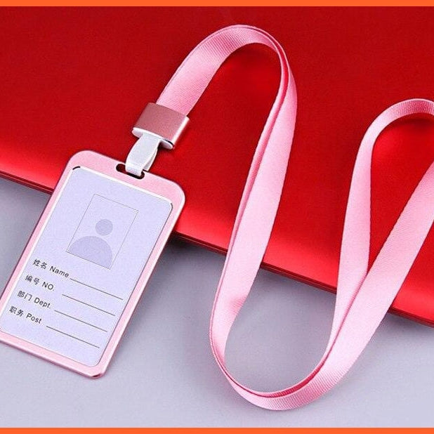 whatagift.com.au office accessories Pink / China ID Card Holder Aluminum Work Name Card Holders Business Work Card ID Badge Holder
