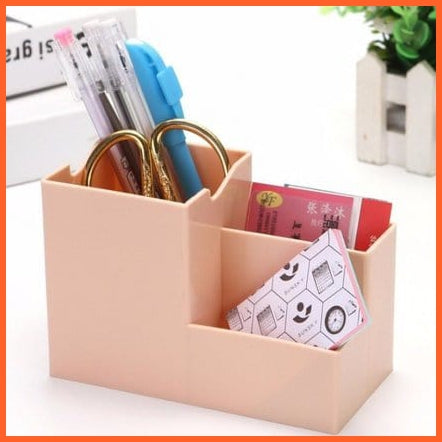 whatagift.com.au office accessories Pink Multi-function Desktop Pen Holder |  Storage Case Colorful Desk Organizer