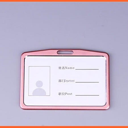 whatagift.com.au office accessories Pink  No String 1 / China ID Card Holder Aluminum Work Name Card Holders Business Work Card ID Badge Holder
