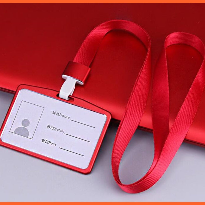 whatagift.com.au office accessories Red 1 / China ID Card Holder Aluminum Work Name Card Holders Business Work Card ID Badge Holder
