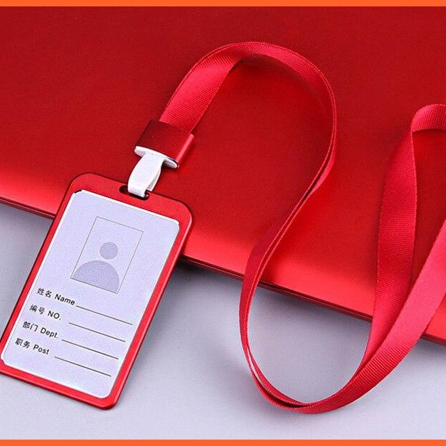 whatagift.com.au office accessories Red / China ID Card Holder Aluminum Work Name Card Holders Business Work Card ID Badge Holder