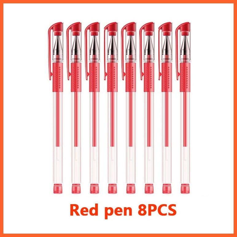whatagift.com.au office accessories Red pen-8PCS 30Pcs Gel Set Black Blue Red Ink 0.5Mm Ballpoint Pen School Office Stationery