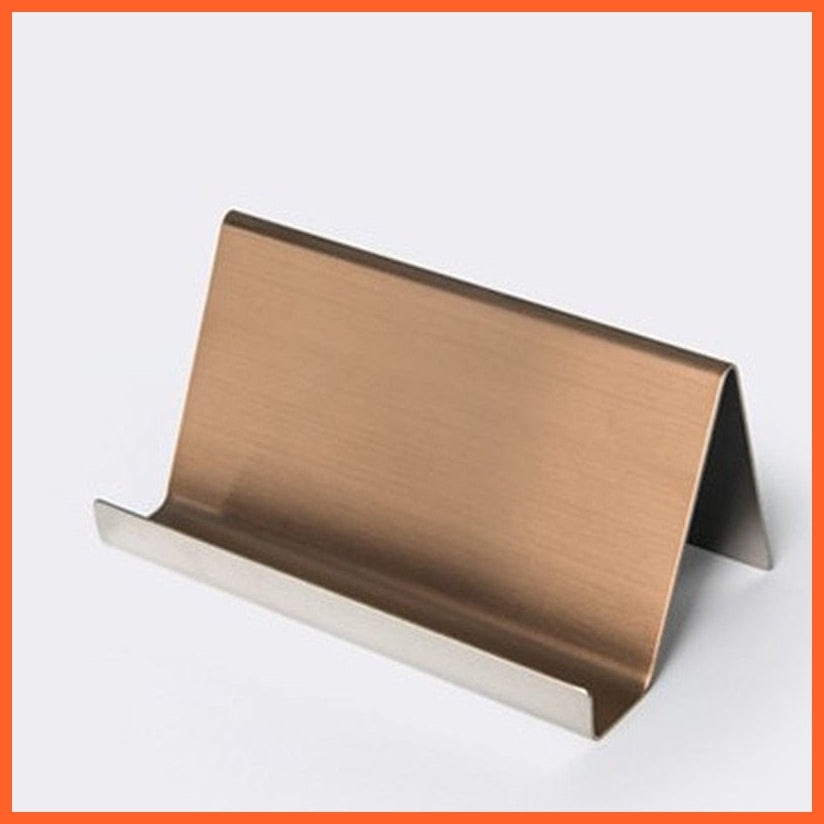 whatagift.com.au office accessories rose golden Metal Business Card Stand Name Tag Display Holder Office  Accessories
