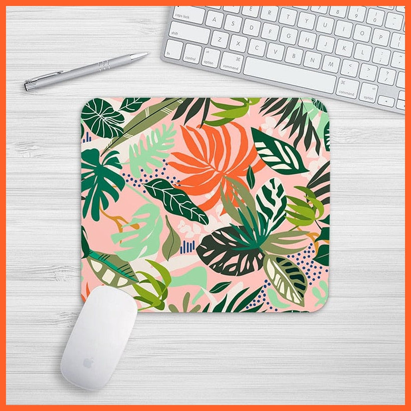 whatagift.com.au office accessories SBD1109905 / 24x20 cm Small Fresh Tropical Rainforest Style Mouse Pad | Office Desk Mat Set