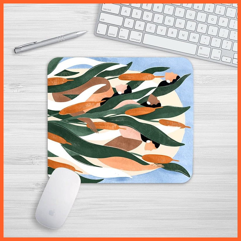 whatagift.com.au office accessories SBD1109908 / 24x20 cm Small Fresh Tropical Rainforest Style Mouse Pad | Office Desk Mat Set