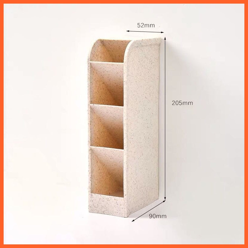 whatagift.com.au office accessories Small  beige Large Capacity Pen Holder Pencil Makeup Storage Box Organizer Stand Office Stationery