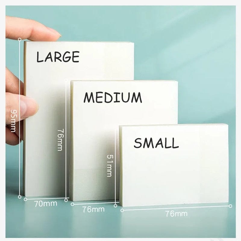 whatagift.com.au office accessories Transparent Sticky Notebook Waterproof Pet Tear Memo Pad For Office Stationery