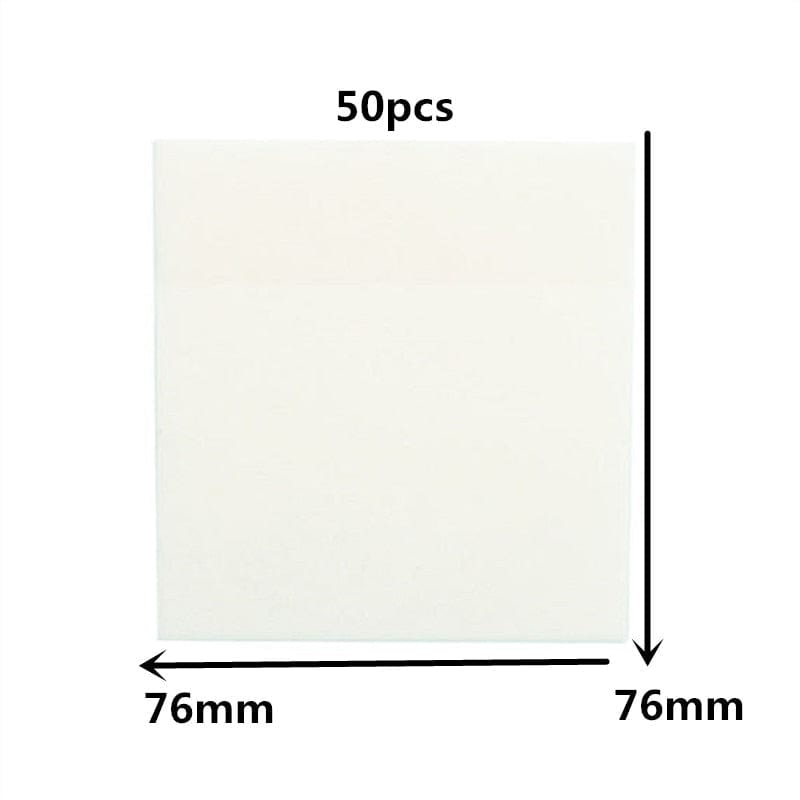 whatagift.com.au office accessories White-M 50 pcs Transparent Sticky Notebook Waterproof Pet Tear Memo Pad For Office Stationery
