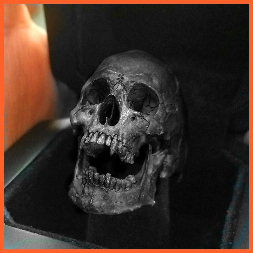 Old Vintage Vampire Skull Open Jaw Rings | Mens Skull Biker Rock Roll Gothic Boy Punk Jewelry Ring | whatagift.com.au.