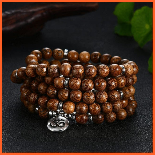 whatagift.com.au OM Prayer Beads Bracelet 108 Tibetan Buddhist Rosary Charm Bracelet
