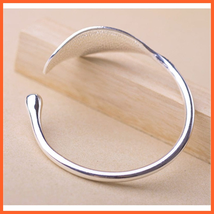 whatagift.com.au Open Silver Plated Leaf Charm Bracelets For Women | Adjustable Bracelet