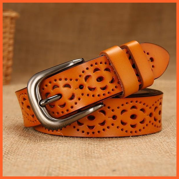 Genuine Leather Floral Carved Belts | whatagift.com.au.
