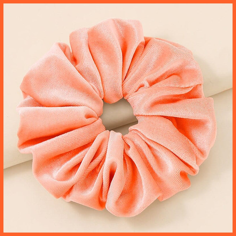 whatagift.com.au Orange Oversized Velvet Hair Scrunchies for Women | Hair tie Accessories