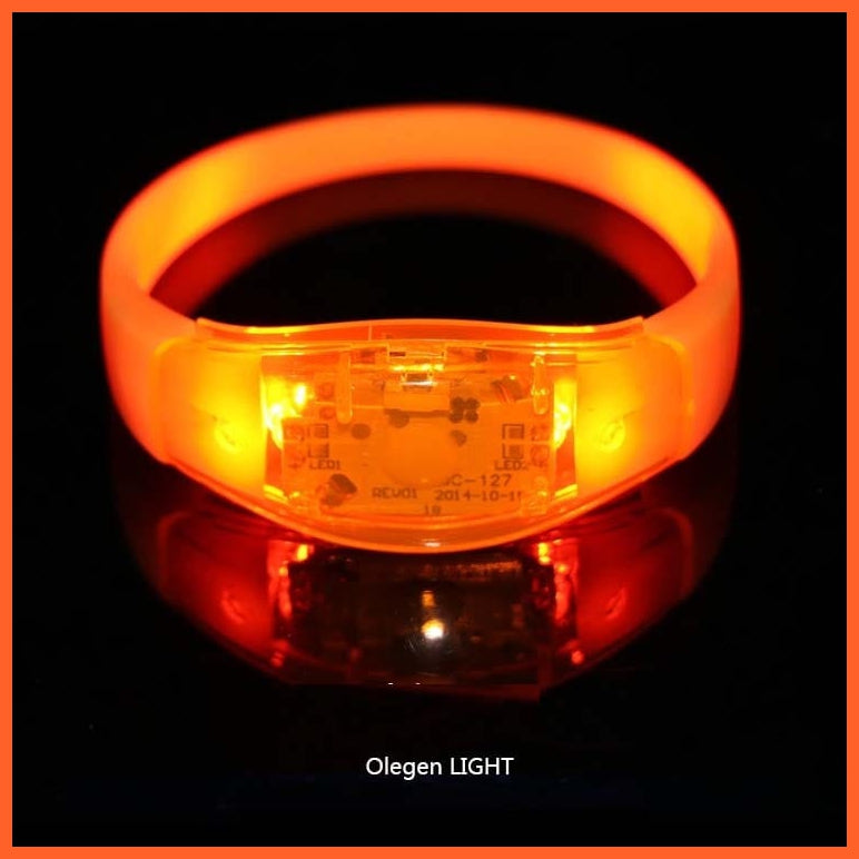 whatagift.com.au orange Silicone Sound Controlled LED Light Bracelet | Activated Glow Halloween Flash Wristband