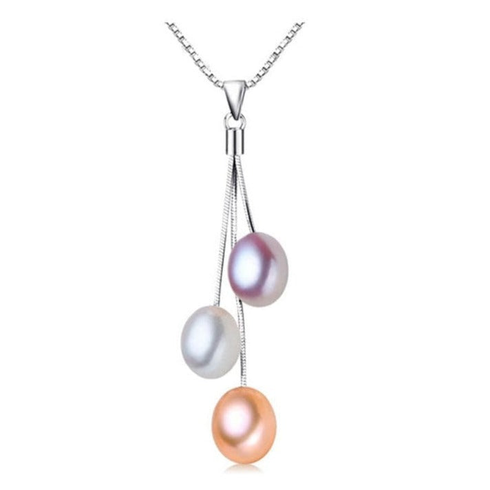 whatagift.com.au Pearl Necklace Pendant Silver Jewelry For Women