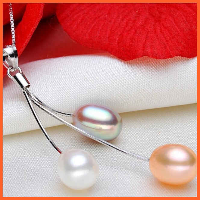 whatagift.com.au Pearl Necklace Pendant Silver Jewelry For Women
