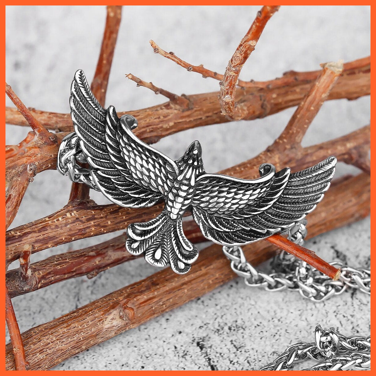 whatagift.uk Pendant and chain Phoenix Wings Stainless Steel Pendant