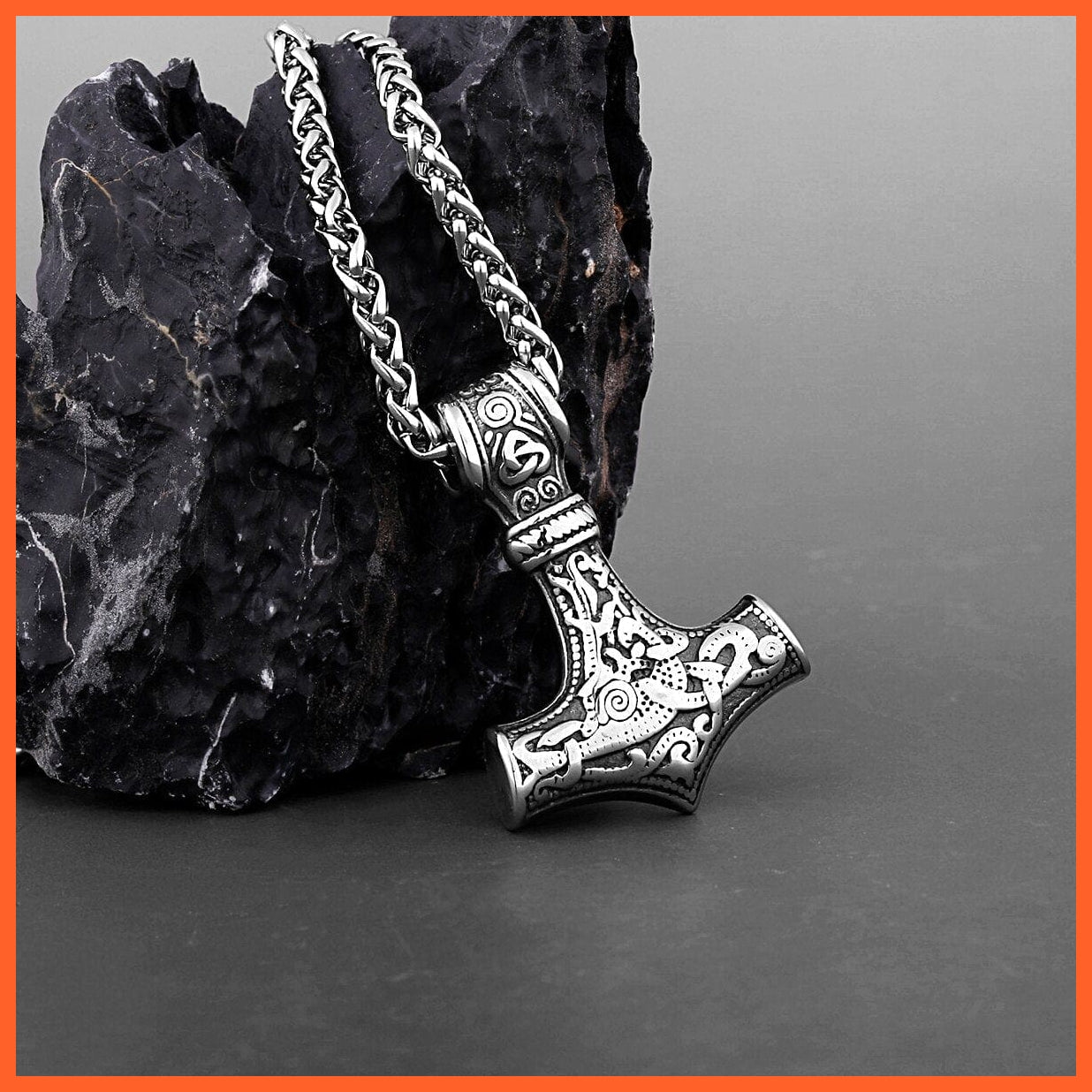 whatagift.uk Pendant and chain Stainless Steel Norse Vikings Amulet Pendant