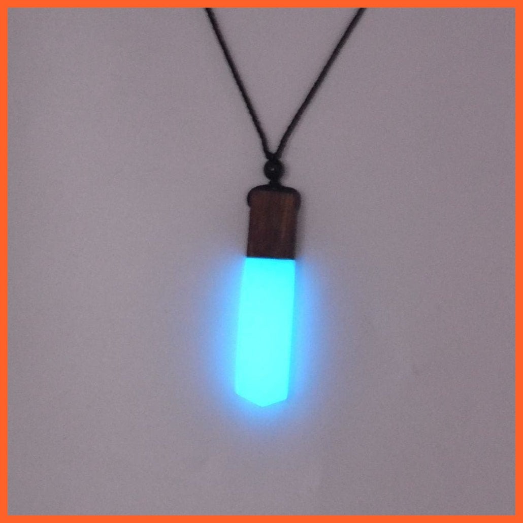 whatagift.com.au Pendant Necklace A203054 Fashion Arrow Necklace Ancient Wood Resin Energy Jewelry Luminous Pendant