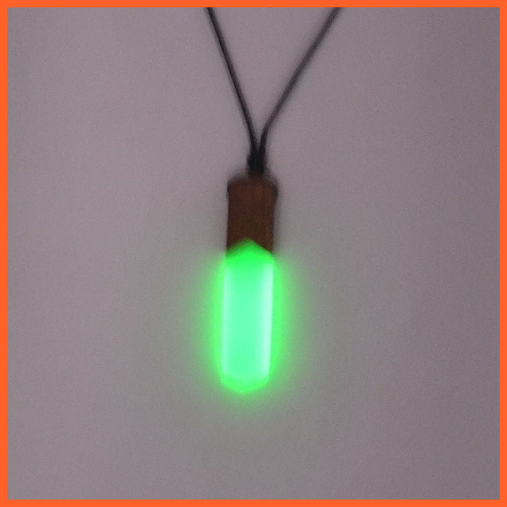 whatagift.com.au Pendant Necklace A203056 Fashion Arrow Necklace Ancient Wood Resin Energy Jewelry Luminous Pendant