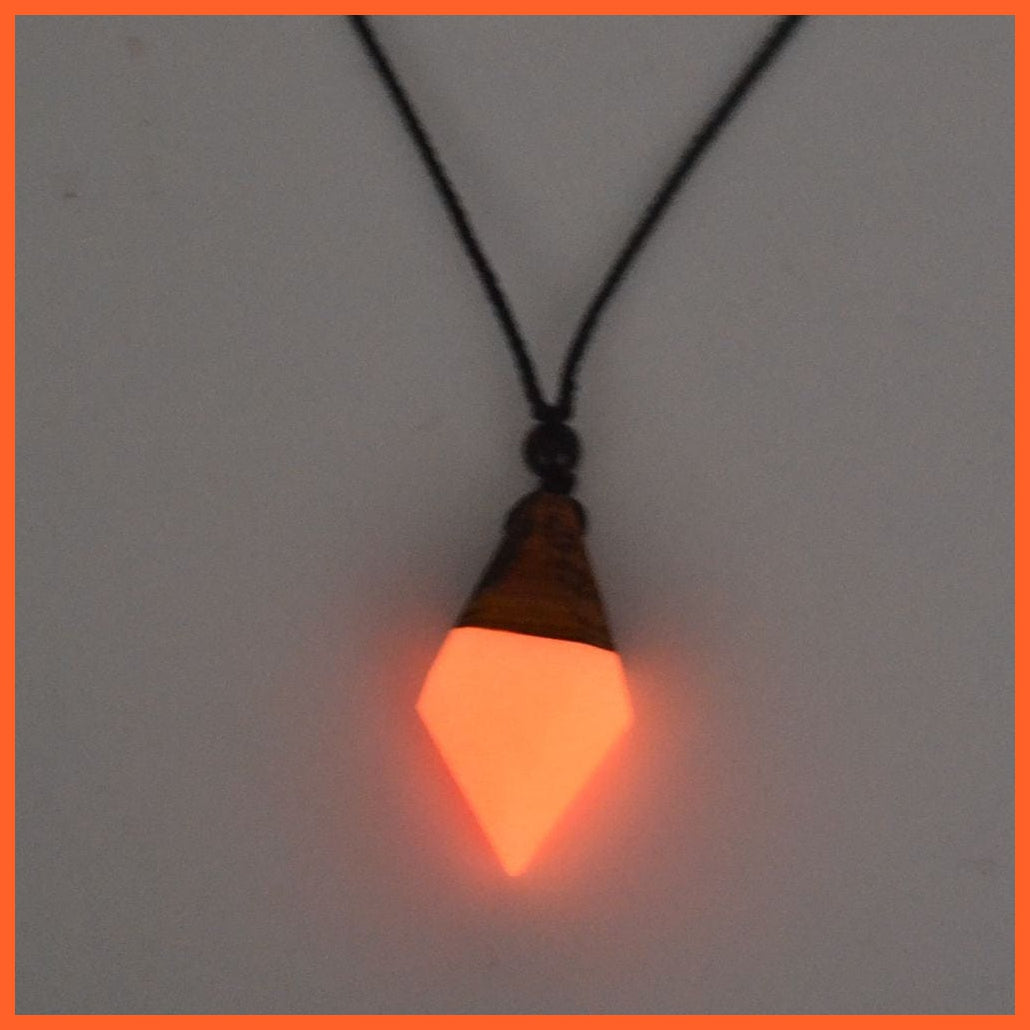 whatagift.com.au Pendant Necklace A2030560 Fashion Arrow Necklace Ancient Wood Resin Energy Jewelry Luminous Pendant