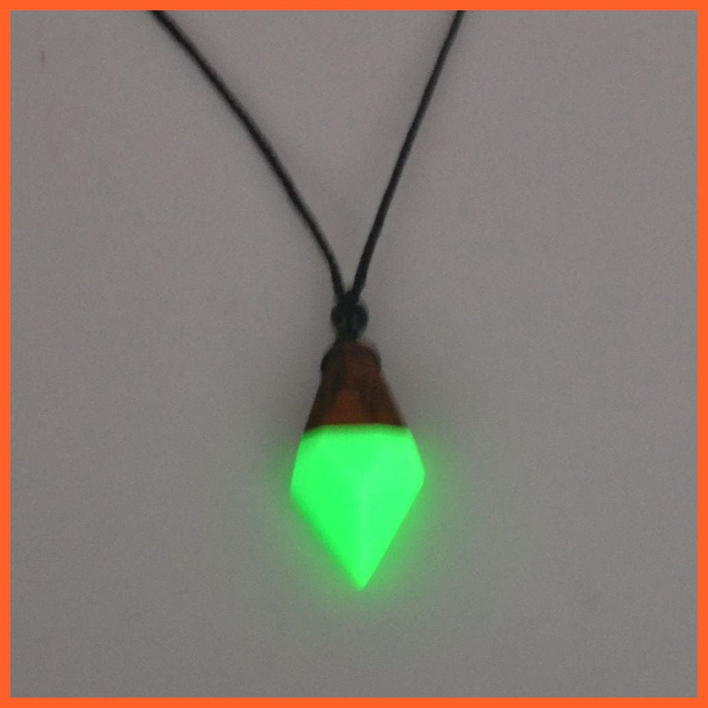 whatagift.com.au Pendant Necklace A203059 Fashion Arrow Necklace Ancient Wood Resin Energy Jewelry Luminous Pendant