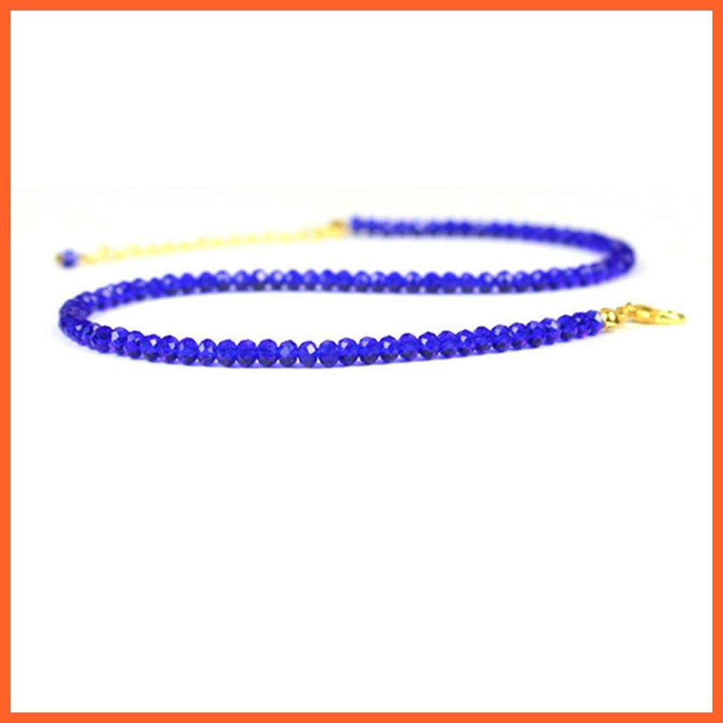 whatagift.com.au Pendant Necklace Blue Women Simple Black Beads Short Choker Bijoux Femme Necklace