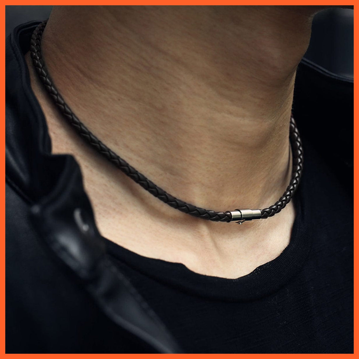whatagift.com.au Pendant Necklace Classic Leather Necklace Choker Black Brown Braided Rope Chain Jewelry Gifts