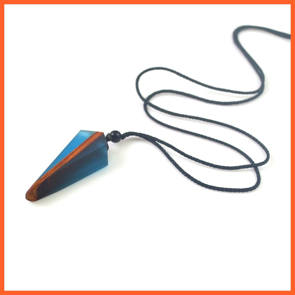 whatagift.com.au Pendant Necklace ES170806121 Vintage Fashionable Wood Resin Woven Rope Chain Hot Selling Necklace Pendant