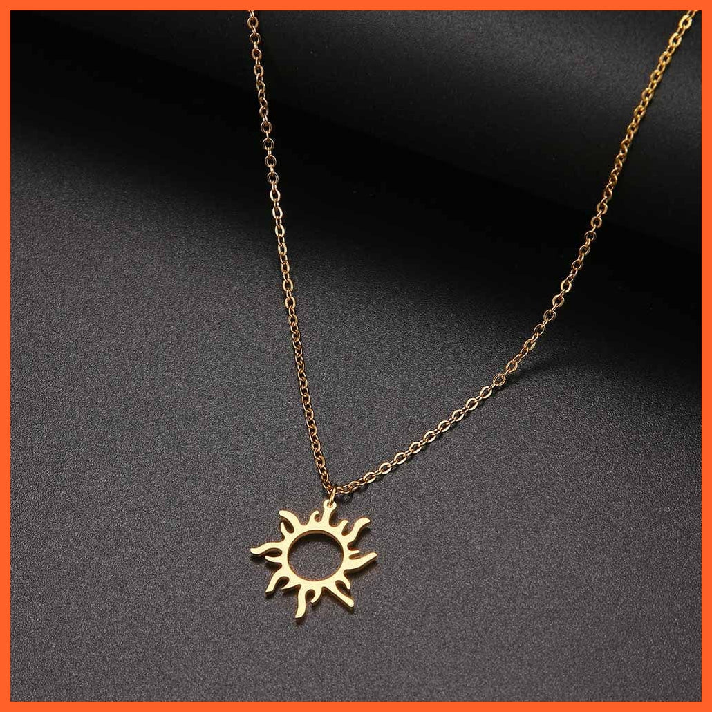 whatagift.com.au Pendant Necklace gold / 45cm Stainless Steel Plated Ethnic Sun Totem Pendant Necklaces Charm Fashion Jewelry