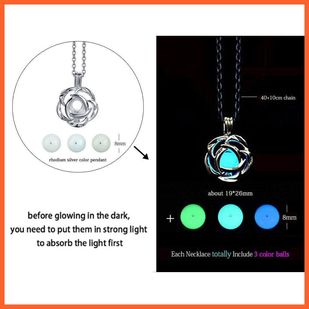 whatagift.com.au Pendant Necklace Luminous Dragon Glowing Fluorescence Antique Silver Glow In The Dark Necklace