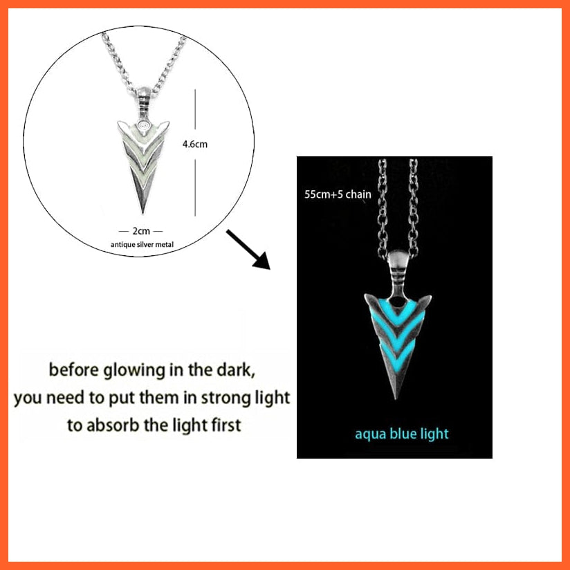 whatagift.com.au Pendant Necklace Luminous Dragon Glowing Fluorescence Antique Silver Glow In The Dark Necklace