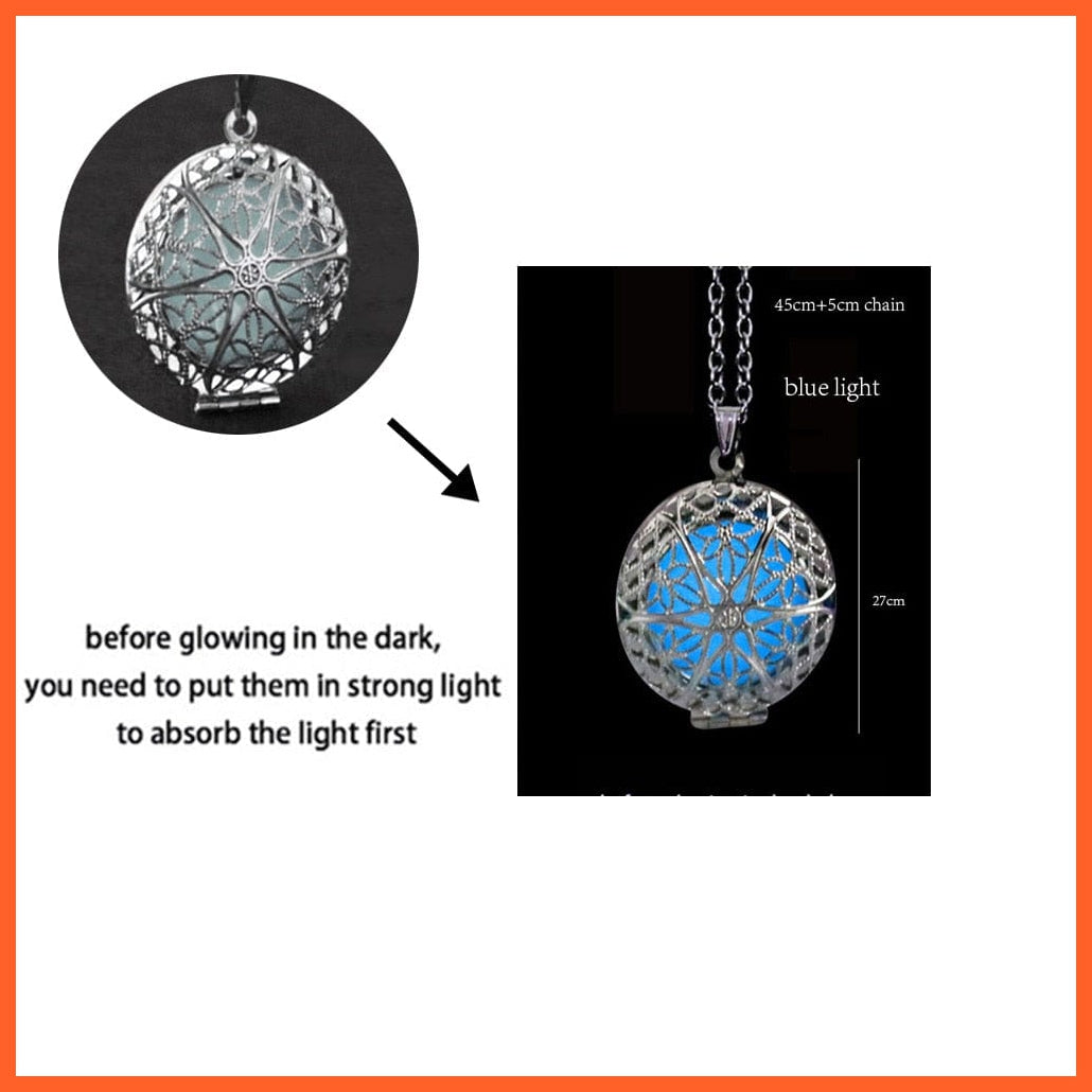 whatagift.com.au Pendant Necklace Luminous Dragon Glowing Fluorescence Antique Silver Glow In The Dark Necklace