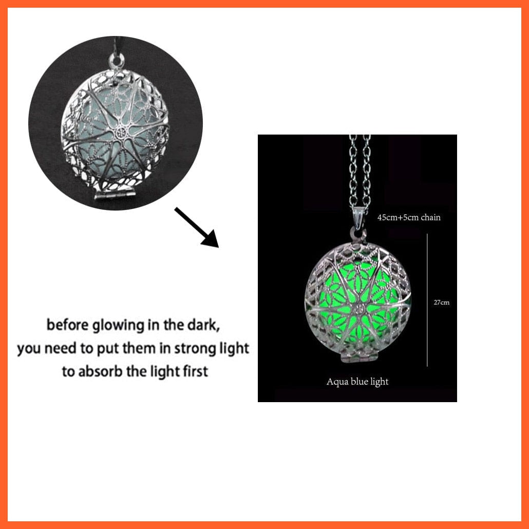 whatagift.com.au Pendant Necklace Luminous Dragon Glowing Fluorescence Antique Silver Glow In The Dark Necklace