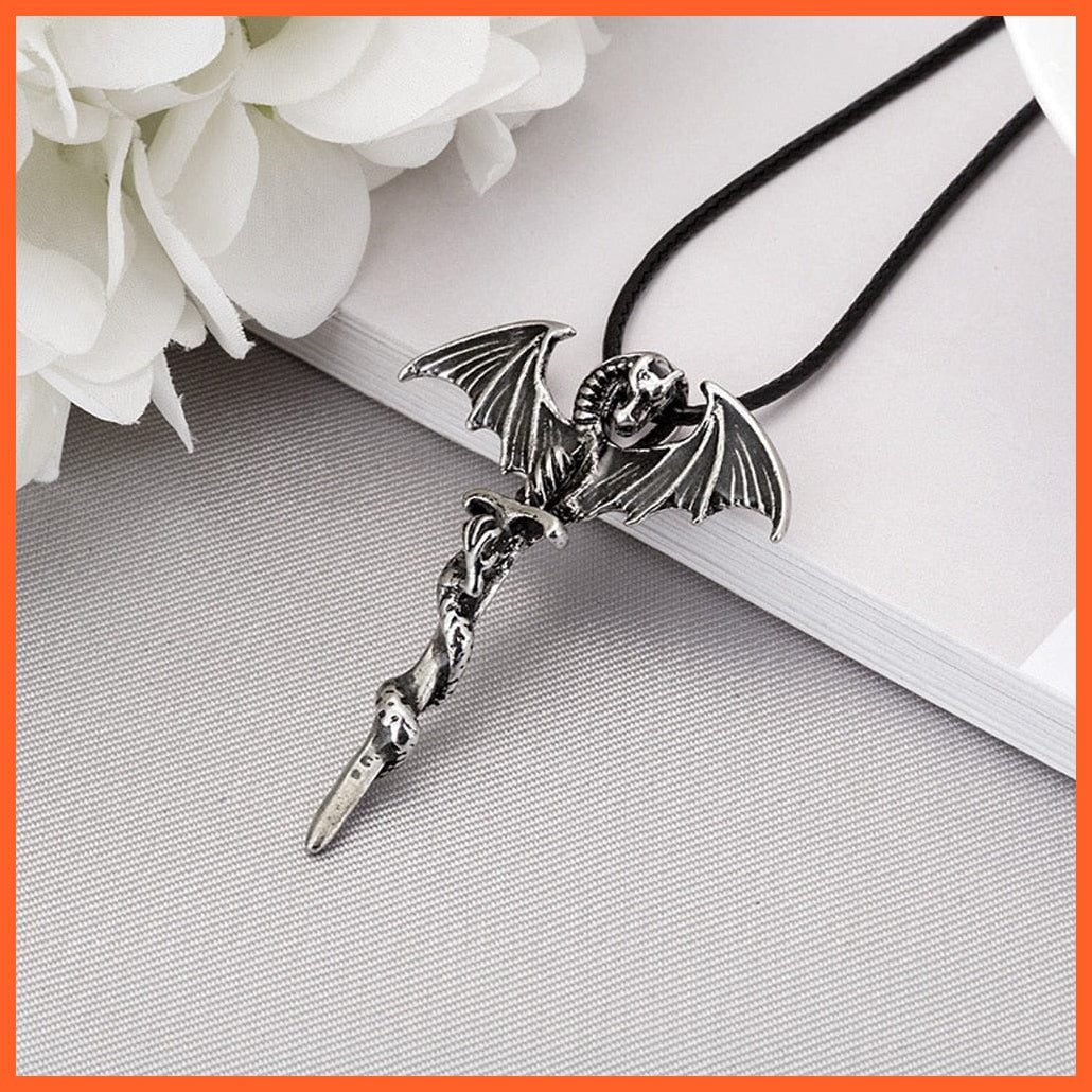 whatagift.com.au Pendant Necklace Luminous Necklace Fluorescence Glow In The Dark Sword Vintage Dragon Necklace