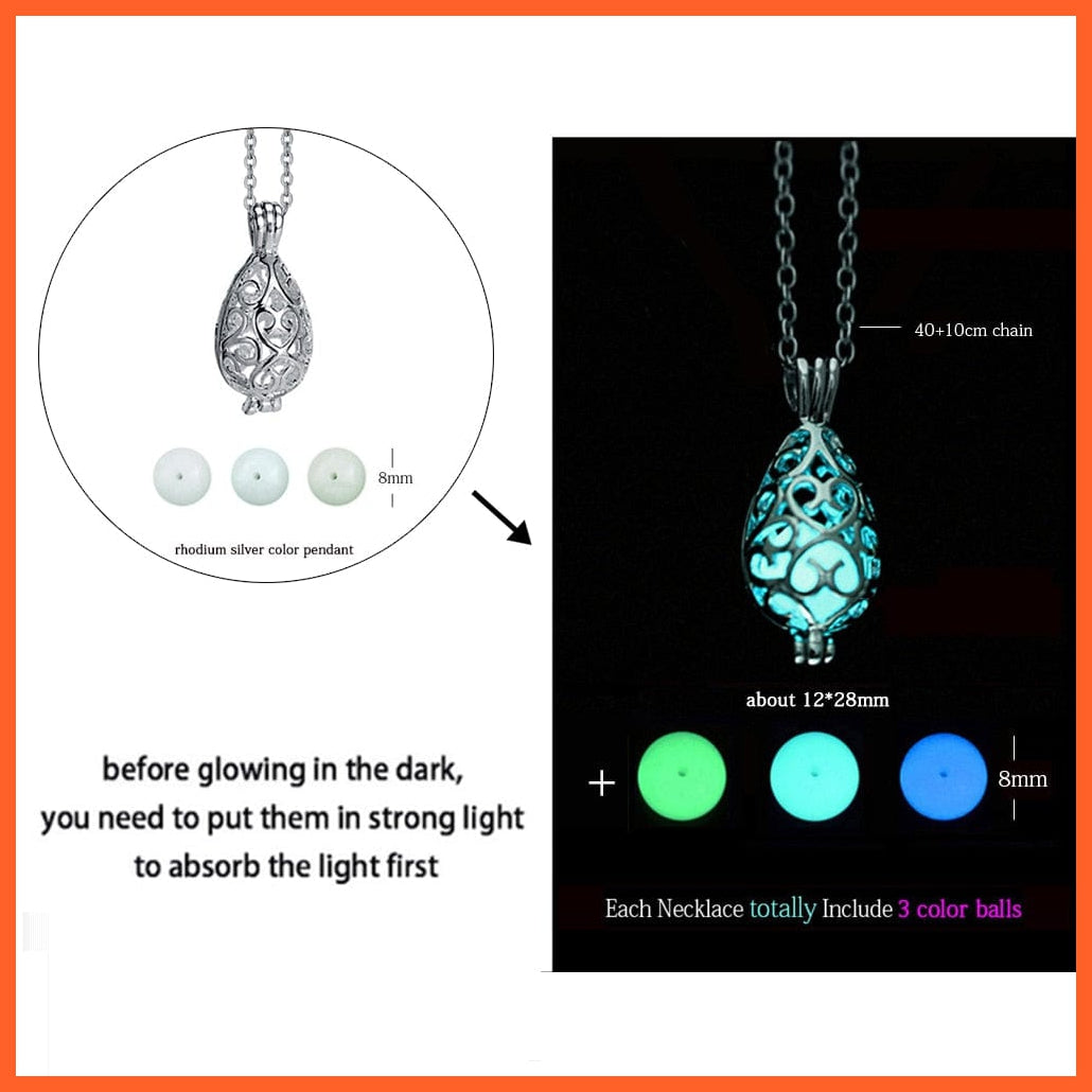 whatagift.com.au Pendant Necklace Mermaid Luminous Dragon Glowing Fluorescence Antique Silver Glow In The Dark Necklace