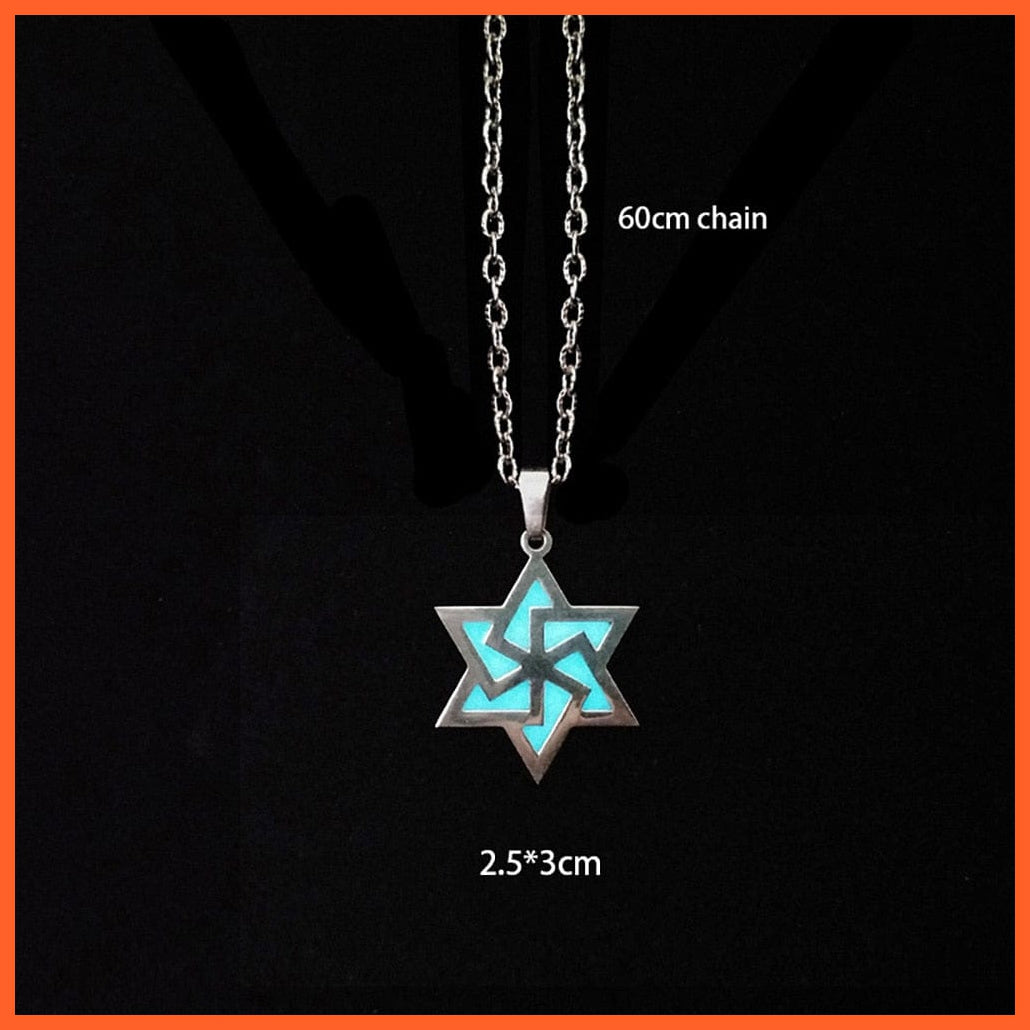 whatagift.com.au Pendant Necklace Novel Luminous Glowing Butterfly Hexagram Glow In The Dark Necklace