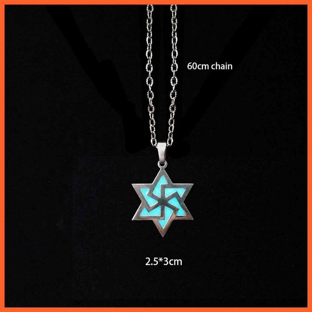 whatagift.com.au Pendant Necklace Novel Luminous Glowing Butterfly Hexagram Glow In The Dark Necklace