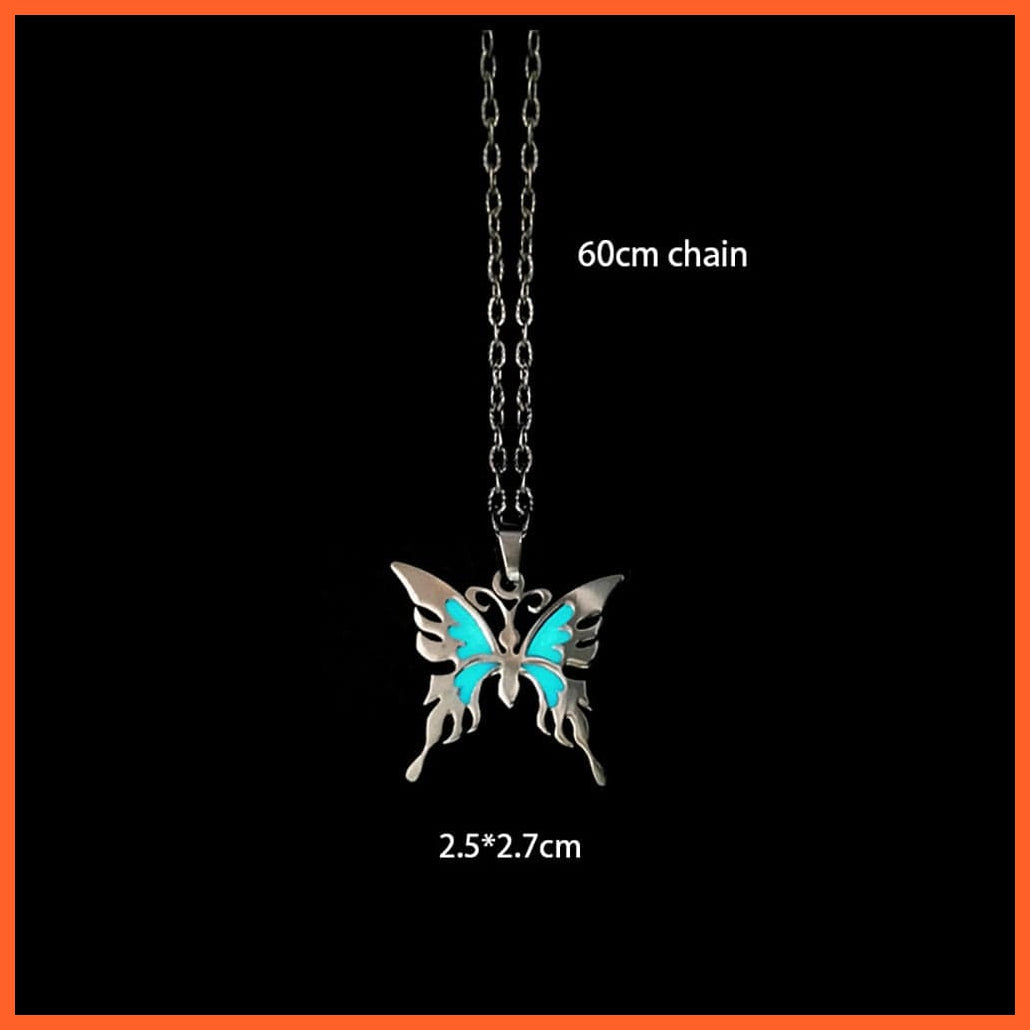 whatagift.com.au Pendant Necklace Novel Luminous Glowing Butterfly Hexagram Glow In The Dark Necklace