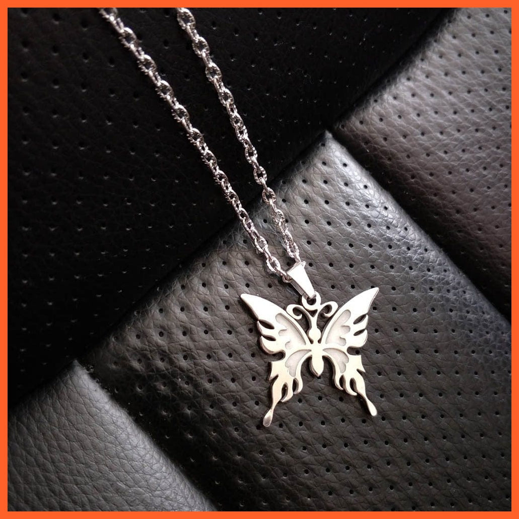 whatagift.com.au Pendant Necklace Novel Luminous Glowing Butterfly Hexagram Glow In The Dark Necklace