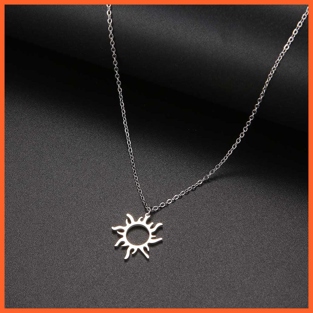 whatagift.com.au Pendant Necklace silver / 45cm Stainless Steel Plated Ethnic Sun Totem Pendant Necklaces Charm Fashion Jewelry