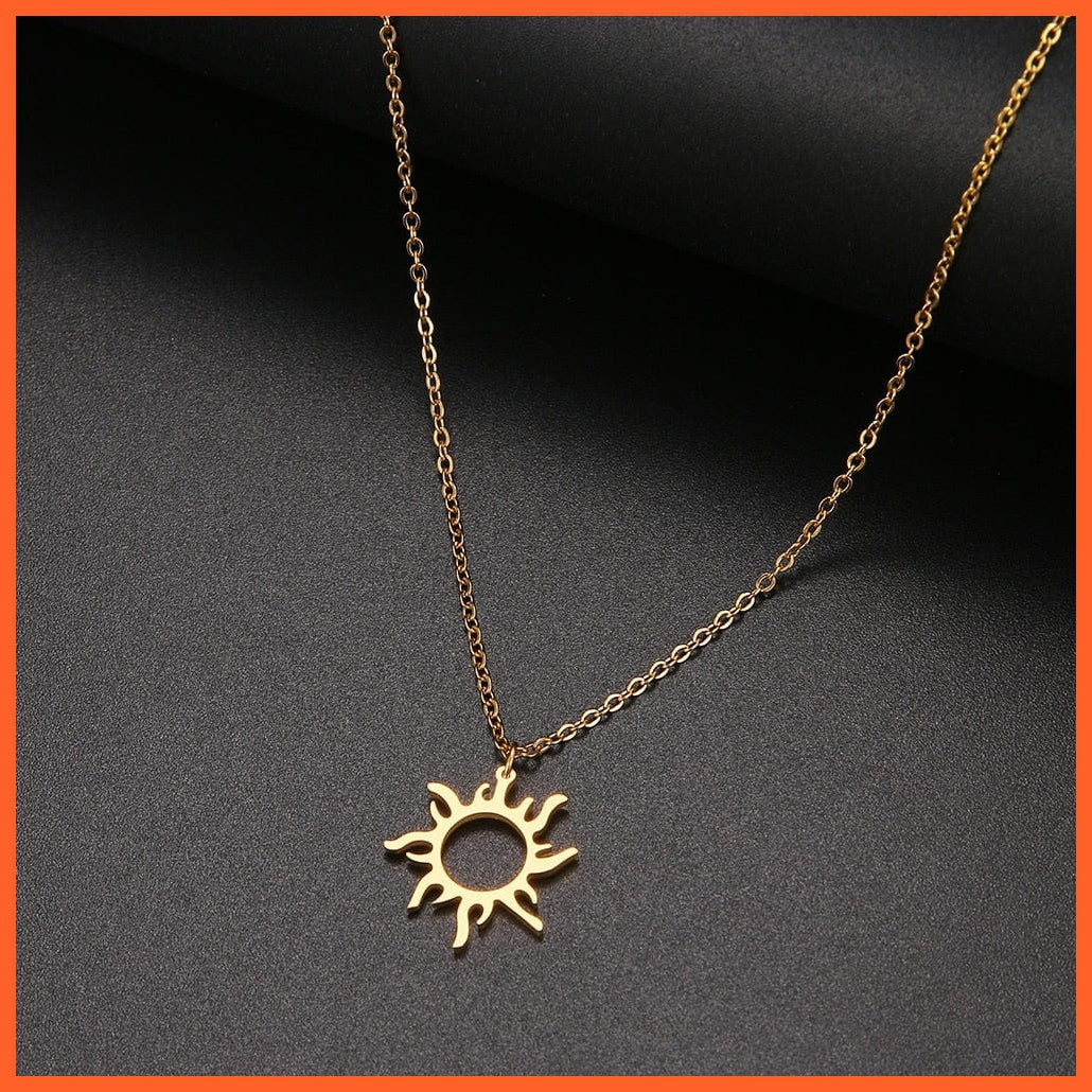 whatagift.com.au Pendant Necklace Stainless Steel Plated Ethnic Sun Totem Pendant Necklaces Charm Fashion Jewelry