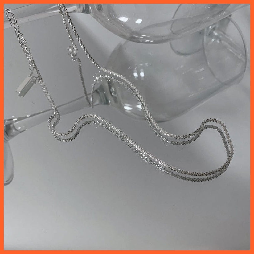 whatagift.com.au Pendant Necklace Women New 925 Sterling Silver Sparkling Clavicle Chain Choker Necklace Collar