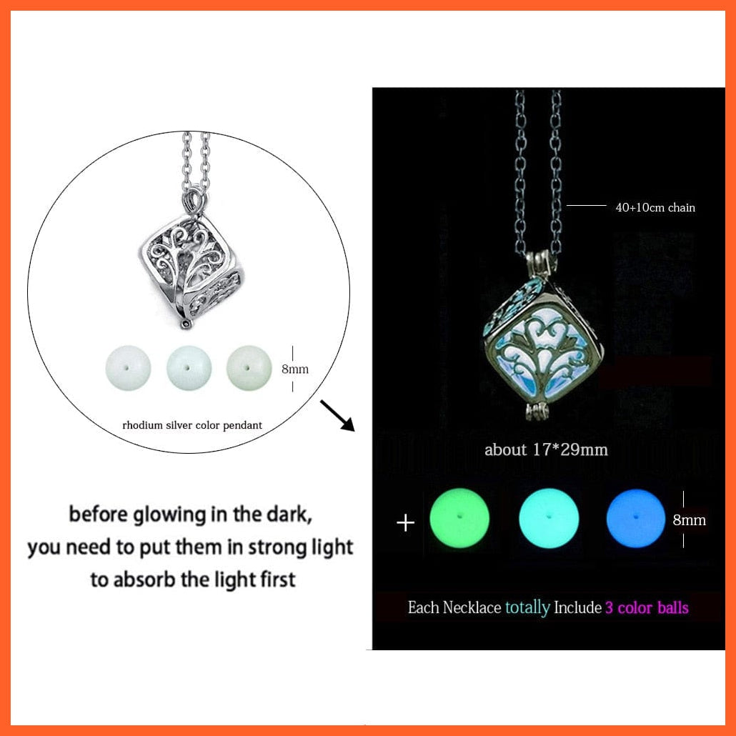 whatagift.com.au Pendant Necklace ygxmh08p23 Luminous Dragon Glowing Fluorescence Antique Silver Glow In The Dark Necklace