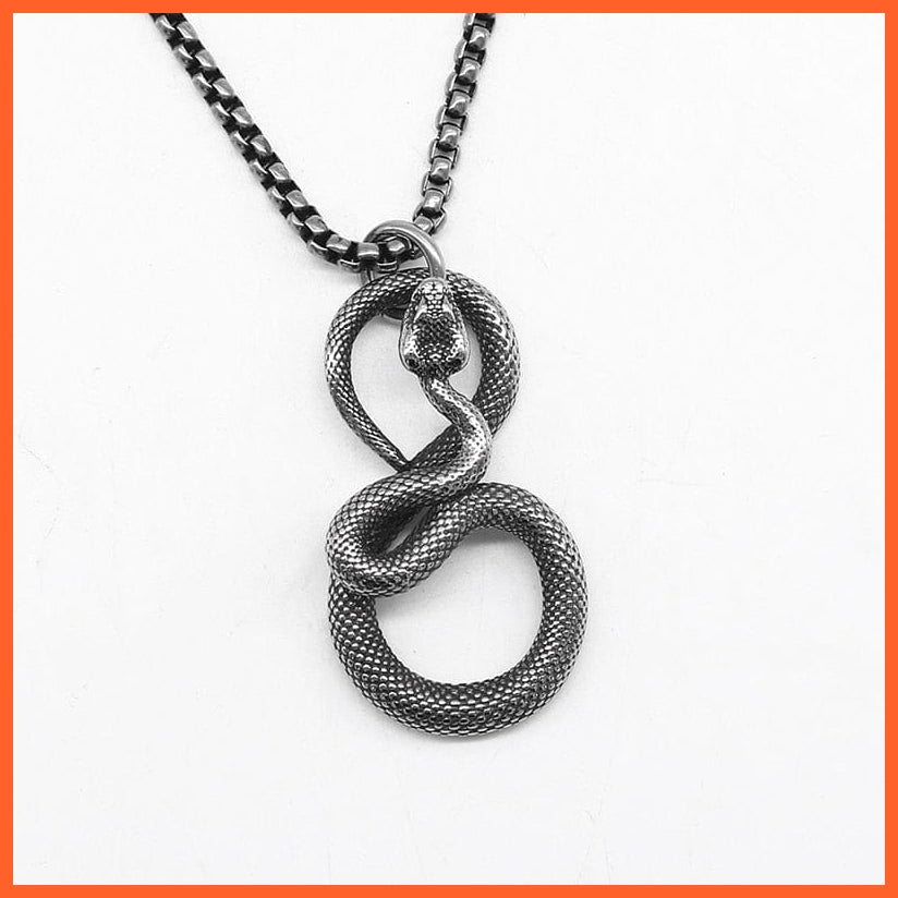 whatagift.uk Pendant plus C chain Fine Hand-made New Ferocious Eye Snake King Pendant Necklace
