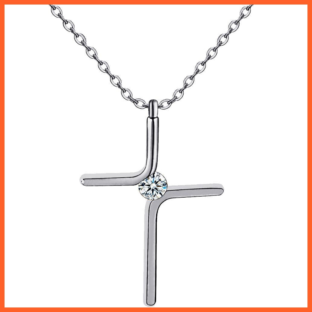 Cross Pendant With Titanium Steel Plating Necklace | Water Wave Chain Pendant Necklace | whatagift.com.au.