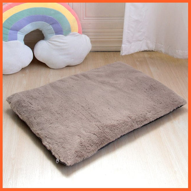 whatagift.com.au pet bed Coffee / M Dog Cat Bed Mat Warm Soft Fleece Puppy Sleeping Cushion Nest Mattress Sofa Beds