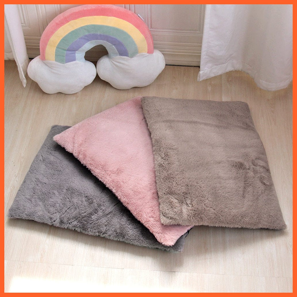 whatagift.com.au pet bed Dog Cat Bed Mat Warm Soft Fleece Puppy Sleeping Cushion Nest Mattress Sofa Beds
